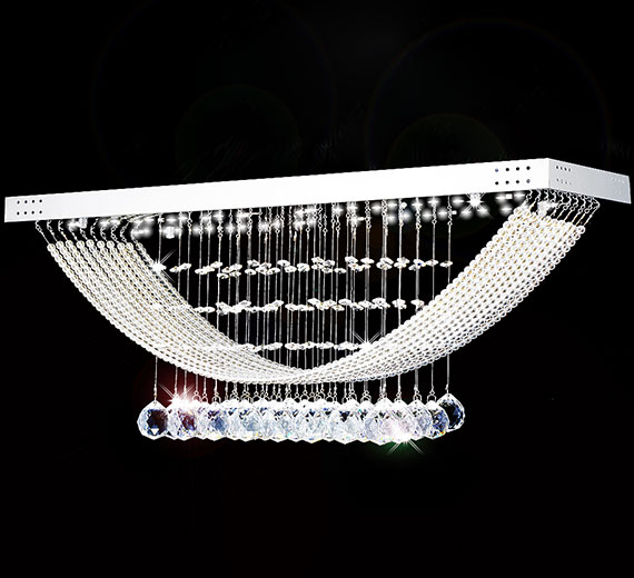 HA511 Germinus LED Kristall Deckenleuchte 70 x 25 x 32cm Dimmbar [3000k] Warmweiß