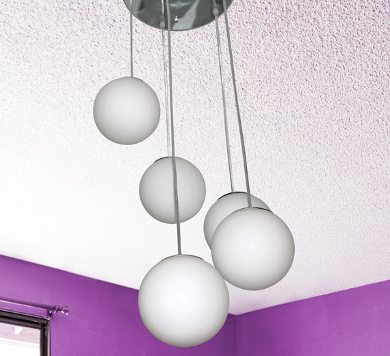 Glas Kugel Hängelampe Pendellampe Deckenlampe 40x100cm kürzbar 5xE27