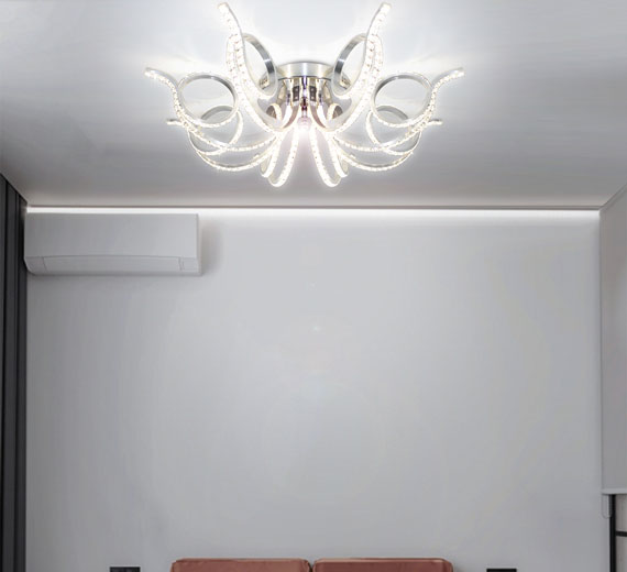 Details About Xxl Led Ceiling Lamp Crystal Chandelier Light Fitting Design Living Room Noble